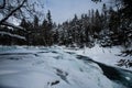 Glacier National Park Snowing in Winter Royalty Free Stock Photo