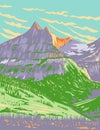 Glacier National Park During Spring in Montana WPA Poster Art