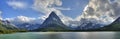 Glacier National Park Swiftcurrent Lake Panorama Royalty Free Stock Photo