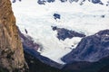 Glacier Piedras Blancas with rocks and snow