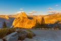 Glacier Point and Half Dome in Yosemite National Park USA at Sunset Royalty Free Stock Photo