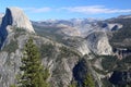 Glacier Point, an overlook with a commanding view of Yosemite Valley, Half Dome, Yosemite Falls, and Yosemite`s high country, Royalty Free Stock Photo