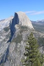 Glacier Point, an overlook with a commanding view of Yosemite Valley, Half Dome, Yosemite Falls, and Yosemite`s high country, Royalty Free Stock Photo