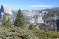 Glacier Point, an overlook with a commanding view of Yosemite Valley, Half Dome, Yosemite Falls, and Yosemite`s high country, Royalty Free Stock Photo