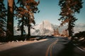 Glacier Point Road with Half Dome, Yosemite National Park, California, USA Royalty Free Stock Photo