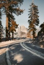 Glacier Point Road with Half Dome, Yosemite National Park, California, USA Royalty Free Stock Photo