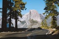 Glacier Point Road with Half Dome, Yosemite National Park, California, USA Royalty Free Stock Photo