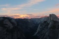 Landscape view of Tenaya Canyon & Half Dome from Glacier Point, Yosemite National Park, California, USA Royalty Free Stock Photo