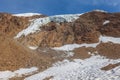 Glacier seracs suspended above a rock drop, Fontana Glacier, Alto Adige, Italy