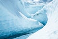 Glacier slot canyon through blue ice of the Matanuska Glacier in remote Alaska Royalty Free Stock Photo