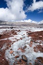 Glacier stream across stones in Caucasus mountains Royalty Free Stock Photo