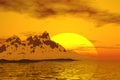 Glacier sunset Royalty Free Stock Photo
