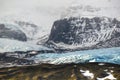 Glacier tongue between the mountains, Vatnajokull glacier, Fjallsarlon lagoon, South Iceland Royalty Free Stock Photo