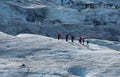 Glacier trekkers Royalty Free Stock Photo