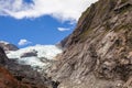 Glacier View of Franz Josef in New Zealand. Portrait of Gracier. South Island Royalty Free Stock Photo