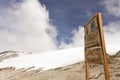Glacier Volcano Nevado del Ruiz signboard Royalty Free Stock Photo