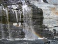 Glacier Waterfall and Rainbow Royalty Free Stock Photo
