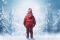 Glacier winter child nature clothes. Generate Ai