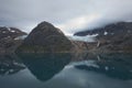 Glaciers and coastline landscape of the Prince Christian Sund Passage in Greenland Royalty Free Stock Photo