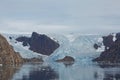 Glaciers and coastline landscape of the Prince Christian Sund Passage in Greenland