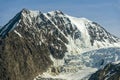 Glaciers flow from the mountaintops at Kluane National Park, Yukon Territory, Canada