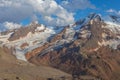 Glaciers at the foot of the Palla Bianca peak at sunset Royalty Free Stock Photo