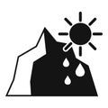 Glaciers melting on sun icon simple vector. Global climate problem Royalty Free Stock Photo