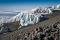 Glaciers on Mount Kilimanjaro, Tanzania Royalty Free Stock Photo