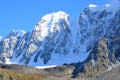 Glaciers of the mountains Skazka Tale and Krasavitsa Buity, North Chuya ridge, Altai mountains, Russia Royalty Free Stock Photo