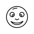 Black line icon for Glad, cheery and complacent Royalty Free Stock Photo