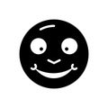 Black solid icon for Glad, cheery and complacent