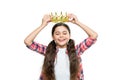 glad teen princess girl on background. photo of teen princess girl wear crown.