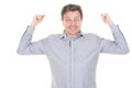 Glad winner handsome man shouting businessman success Royalty Free Stock Photo