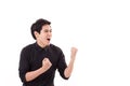 Glad winner man shouting Royalty Free Stock Photo