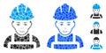 Glad Worker Mosaic Icon of Spheric Items Royalty Free Stock Photo
