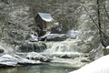 Glade Creek Grist Mill in Winter Royalty Free Stock Photo