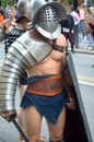 Gladiator at ancient romans historical parade