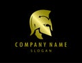 Gladiator gold logo black background Royalty Free Stock Photo