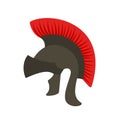 Gladiator helmet flat style vector illustration. Roman helmet.