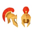 Gladiator helmet set. Roman ancient military armoring for head. Vector Royalty Free Stock Photo