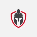 Gladiator helmet. Spartan helm icon . spartan shield