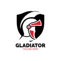 Gladiator mask , Spartan helmet logo template vector icon design