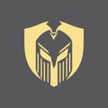 Gladiator mask , Spartan helmet logo template vector icon design