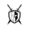 Gladiator mask , Spartan helmet logo template vector icon design Royalty Free Stock Photo