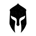 Gladiator spartan helmet black silhouette, vector logo template