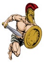 Gladiator warrior sports mascot Royalty Free Stock Photo