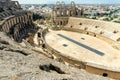 Gladiatorial Arena of the Amphitheater El Jem in El Djem, Tunisia Royalty Free Stock Photo