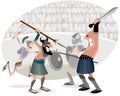 Gladiators fighting in arena Royalty Free Stock Photo