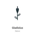 Gladiolus vector icon on white background. Flat vector gladiolus icon symbol sign from modern nature collection for mobile concept