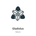 Gladiolus vector icon on white background. Flat vector gladiolus icon symbol sign from modern nature collection for mobile concept